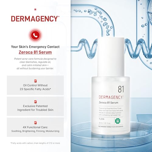 Zeroca 81 Korean Calming Serum for Acne-Prone & Oily Skin ? Balances Oil-Water, Soothes Redness, Fades Post-Blemish Marks, Firms & Hydrates (1.01 fl.oz. 30 ml)