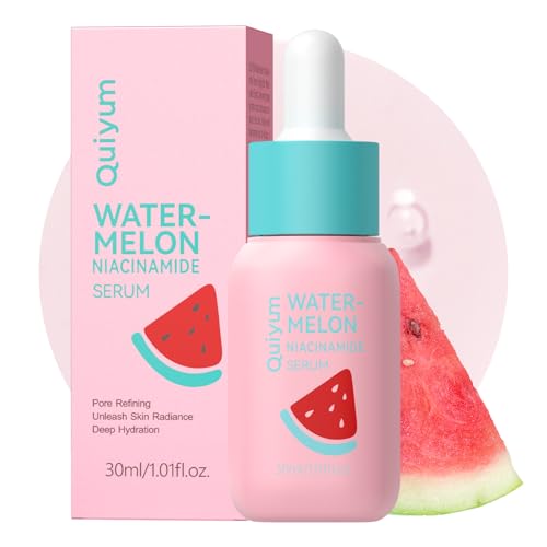 Niacinamide Serum for Face, Skin Care with Watermelon Extract & Hyaluronic Acid, Vitamin C, Hydrating, Glow, Anti-Aging, for Uneven Skin Tone, for Teens Girls Women Gifts, 1 Fl. Oz
