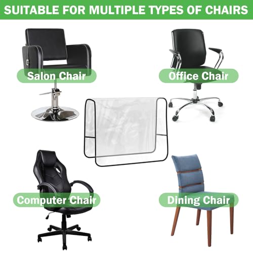 Salon Chair Cover - 20"x 15"x 4.5"Seat Covers Black,Salon Chair Covers Protectors,Square Salon Chair Covers Protectors fits Most Salon Chairs,Reinforced Precision Stitched Clear Covers (1)