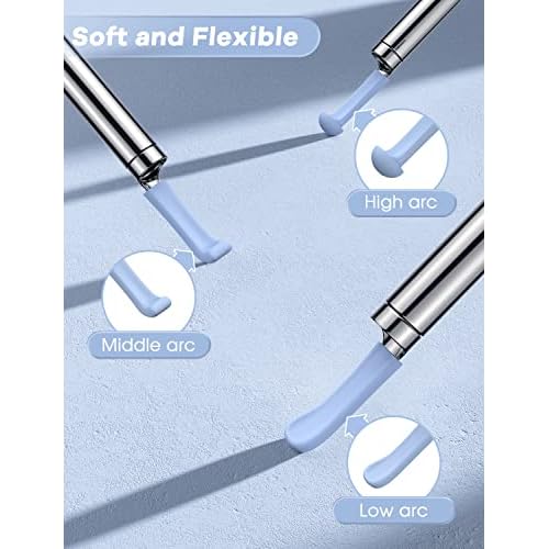 LEIPUT Ear Wax Removal - Ear Cleaner Tips - Blue Rubber Tip - Original Replacement Accessories Set - Replacement Ear Pick with 20 Ear Spoon