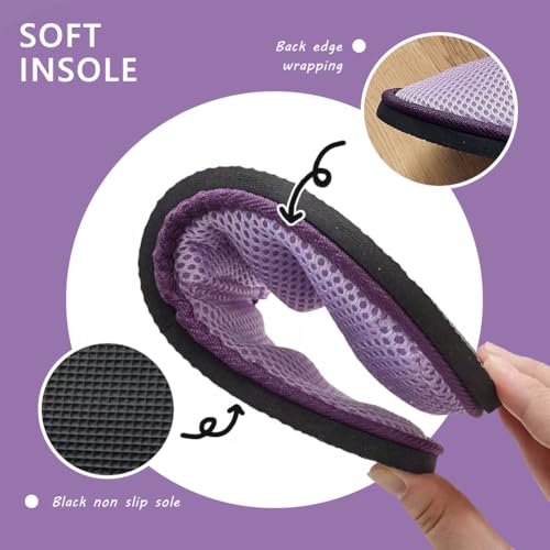 GONG GONG 6-8 Pairs Mash Cloth Disposable Slippers, Machine Washed & Reused, Closed Toe Guest Slippers for Guest, Bathroom, House, Hotel, Party, SPA