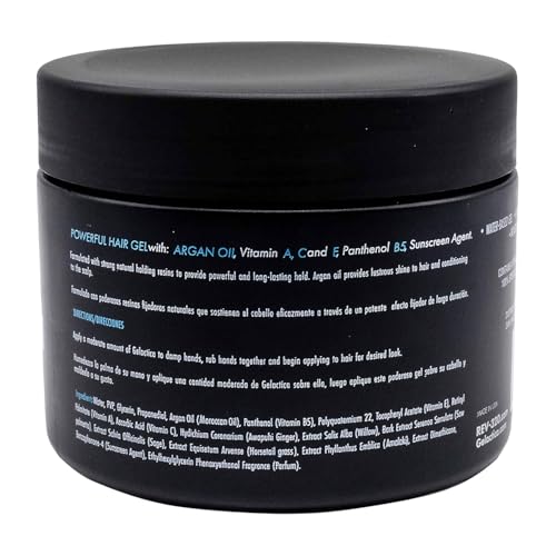 Rev320 Hair Gel for Men ? Alcohol-Free, Strong Hold Styling Gel - Natural Extracts for Long-Lasting Hold and Shine, Slick Back Hair Gel