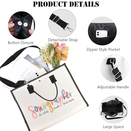 JNIAP Sonographer Makeup Bag Sonographer Gifts Ultrasound Tech Gifts Radiologist Zipper Bag Radiology Gift (Sonographer Tote)