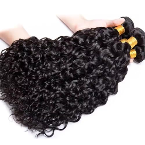 Deep Wave Human Hair Bundles 16 18 20 Inch 12A Unprocessed Brazilian Virgin Hair Deep Curly 3 Bundles Wet and Wave Hair Extensions Natural Colo