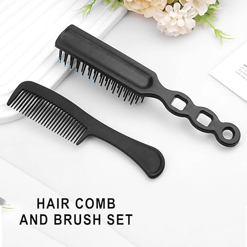 Hair Brush and Comb Set, 100 Pcs Bulk for Homeless Individually Wrapped, Lightweight Hair Brush and Comb for Women Kids Hotel Travel (Black)