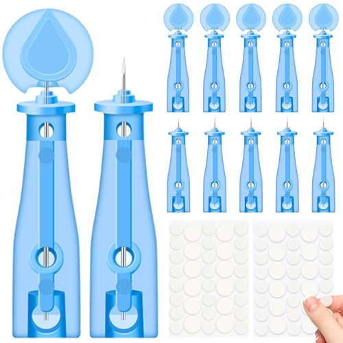 Sterile Needles for Pimples, 50 Pcs Disposable Sterile Pimple Needle and 72 Dots Acne Stickers, Pimple Popper Needle for Clear Skin, Acne Needles Tool for Milia Remover