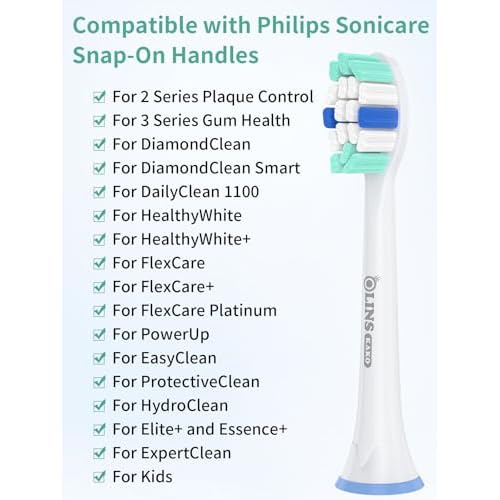 Replacement Brush Heads for Philips Sonicare Toothbrush Handles Toothbrush Heads for Sonicare (Pack of 8)