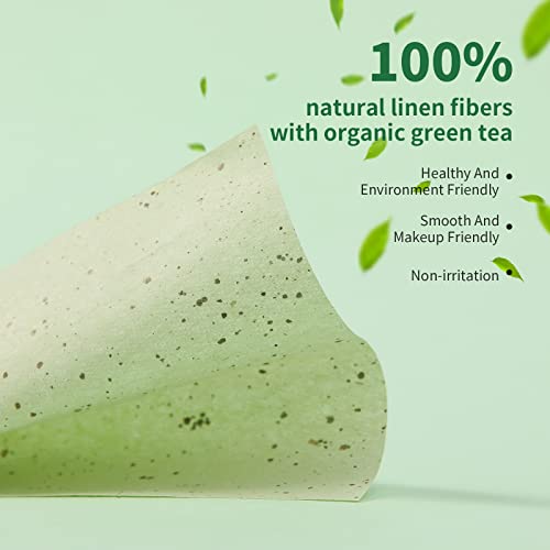 Oil Blotting Sheets for Face, DUcare 100 Counts Green Tea Blotting Paper For Oily Skin with Portable Mirror Case & Makeup Puff, Oil Absorbing Sheets For Face