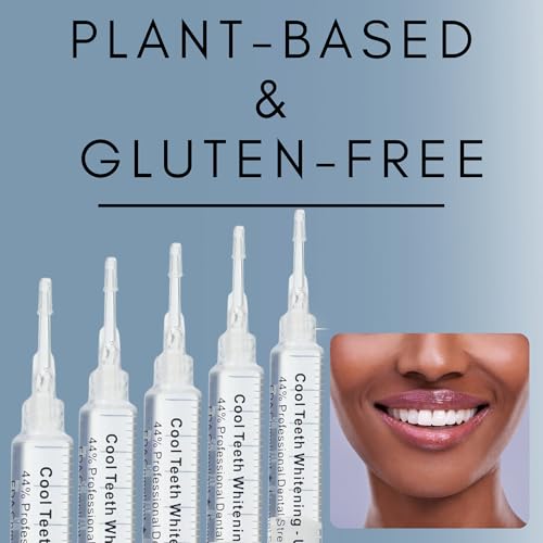 Teeth Whitening Gel for Trays - Pro Strength 44% Carbamide Peroxide, 5 Syringes (50 Treatments) + 2 Trays ? Enamel Safe, Removes Coffee & Other Stains