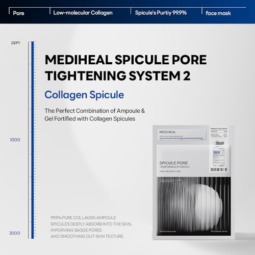 Mediheal Collagen Spicule 3000ppm Intensive Serum ? Micro Needle Serum for Pore Care, Soothing & Skin Texture Improvement, 2-Step Pore Care Set,Collagen Spicule Ampoule and Gel Mask Set,4 pcs