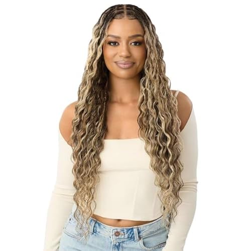 Outre 100% Full Hand Tied Whole Lace Wig - Boho Mermaid Box Braid 32" (OFF BLACK 1B)