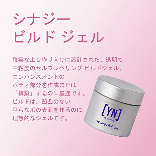 Young Nails Synergy Gel System, Building Gel - Hard Builder Gel, Superior Adhesion & Strength, Structured Nail Gel Builder - Build Gel, Clear, 30g