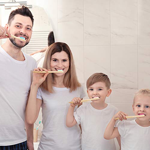 40 Pieces Bamboo Toothbrushes Charcoal Toothbrush Bamboo Toothbrushes with BPA-Free Nylon Bristles(Multi-Color)