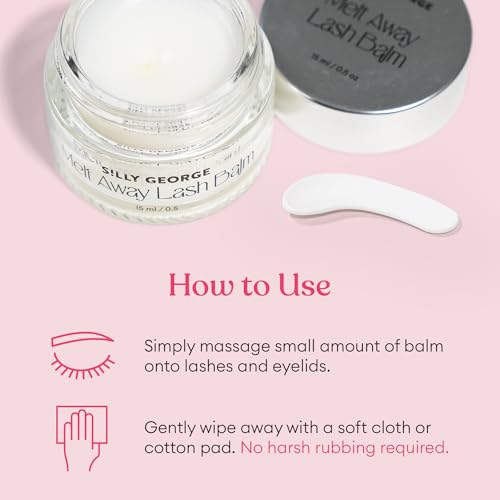 Silly George Melt Away Makeup & Lash Extension Remover - Removes All Eye Makeup (Including Mascara & Eyeliner) + Lash Extensions & Adhesives - Hydrating Moisturizer for Eyes & Lashes - 15 milliliters