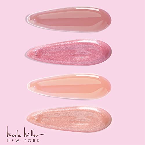 Nicole Miller Lip Gloss Collection Shimmery Glosses for Women and Girls Long Lasting Color Set with Rich Varied Colors, Peach, 10 Count (Pack of 1)
