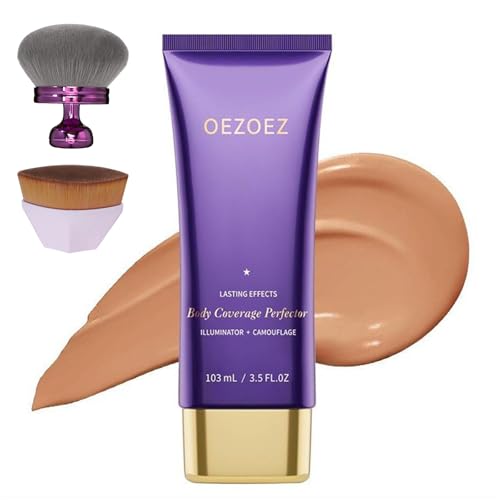 6 Colors Tattoo Cover Up Makeup with Brush ? Waterproof Body and Leg Sleeve Foundation, Full Skin Coverage Bronzer & Scar Concealer Cosmetics (bronze)