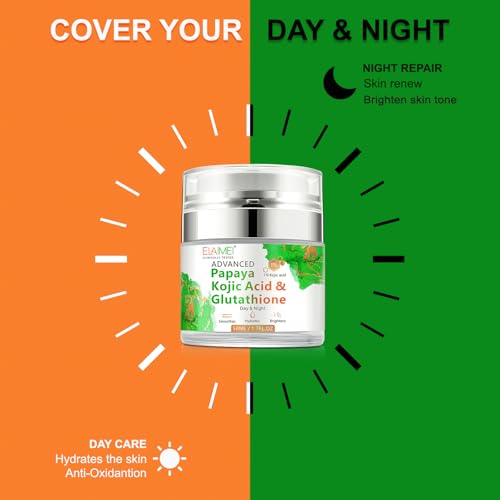 Papaya Cream, Anti-aging Hydrating Natural Formula with Glutathione for Nourishing Dry Skin, Day & Night Face Moisturizer 50ML
