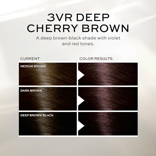 John Frieda Precision Foam Colour, Deep Cherry Brown 3VR, Full-coverage Hair Color Kit, Anti-Fade Gray Coverage, Deep Color Saturation Hair Dye, Pack of 2