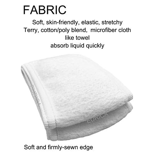 EUICAE Spa Headband Hair Wrap Sweat Headband Head Wrap Hair Towel Wrap Non-slip Stretchable Washable Makeup Headband for Face Wash Facial Treatment Sport Fits All White (White)