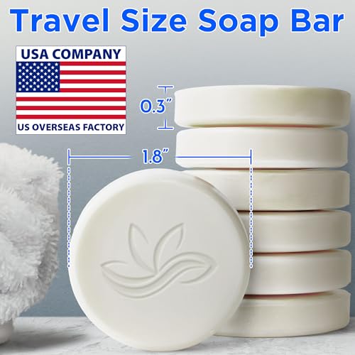BERGMAN KELLY - Hotel Soap Bars - White Tea, 0.5 oz, 200 PK - Travel Size Luxury Bulk Amenities Bar Soap, Mini Individually Wrapped Round Soap - Small Toiletries for Airbnb, Motel, Guest Bathroom