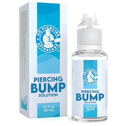 Dr. Piercing Aftercare Keloid Drops ? Non-Greasy Saline Solution for Keloid Bump Removal for Piercings - May Reduce Appearance of Nose Piercing Bump, Nose Ear Lip Belly (15 mL)