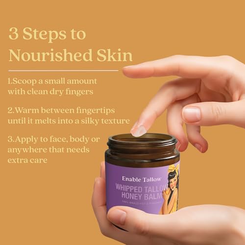 Face & Body Cream ? Whipped Beef Tallow & Manuka Honey Balm for Dry Skin, Eczema & Sensitive Skin ? Natural Moisturizer, Lavender Scent, 4oz
