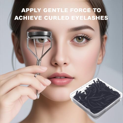 80Pack Compatible with Shu uemura Eyelash Curler Refill Pads,Soft Silicone Eye lash Curler Refills Compatible with Shu uemura Eyelash Curler,Easy to Replace,Black.