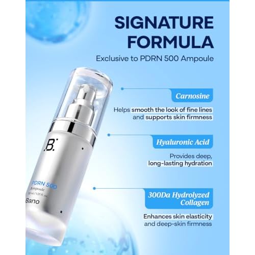 PDRN 500 Ampoule ? Firming & Hydrating Serum with PDRN, Peptides, Collagen & Hyaluronic Acid | Korean Skincare for Sensitive Skin | Fragrance-Free | 1.01 fl oz