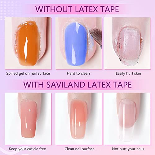 SAVILAND Gel Polish Liquid Latex for Nails: 15ML Nail Latex Peel Off Nail Polish Barrier Cuticle Guard Protector for Airbrush Nail Art Liquid Latex with Tweezers Home DIY Nail Art Salon for Women