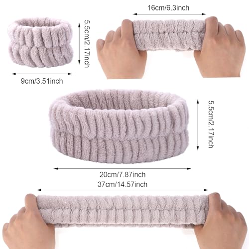 obeoby Spa Headband for Washing Face, 12 Pcs Makeup Headband and Wristband Set for Skincare Makeup Bath Stocking Stuffers for Women Girls