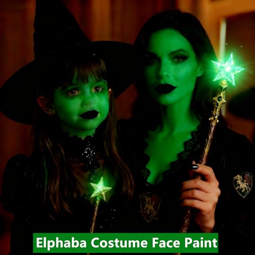 Go Ho Green Face Paint Stick,Water Based Cream Body Paint Washable,Highly Pigmented,Smooth and Safe for Skin,Halloween Cosplay SFX Makeup,Green Witch Costume Face Paint