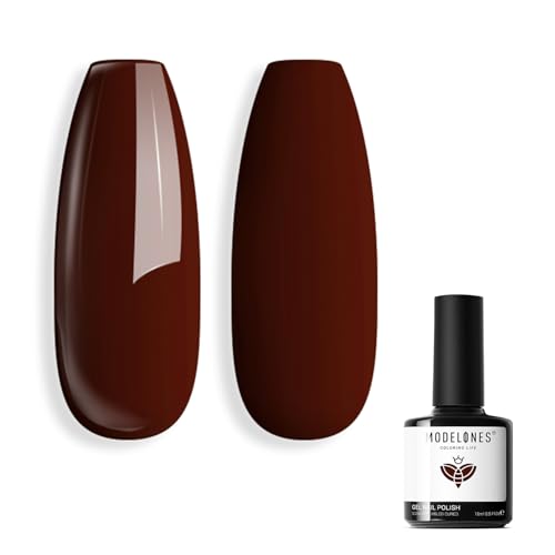 modelones Gel Nail Polish, Dark Red Nail Polish Soak Off Pastel U V Wine Nail Winter for Nail Art DIY Manicure 15 ML
