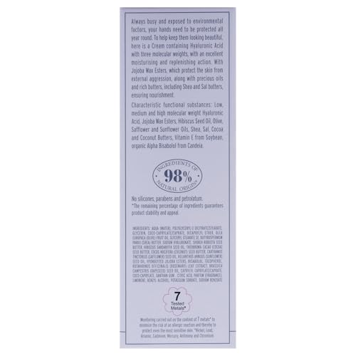 LErbolario Hyaluronic Acid Triple Action Hand Cream, 2.5 oz - Hand Lotion - With Shea Butter - Aromatic Scent - Moisturizing - Cruelty-Free