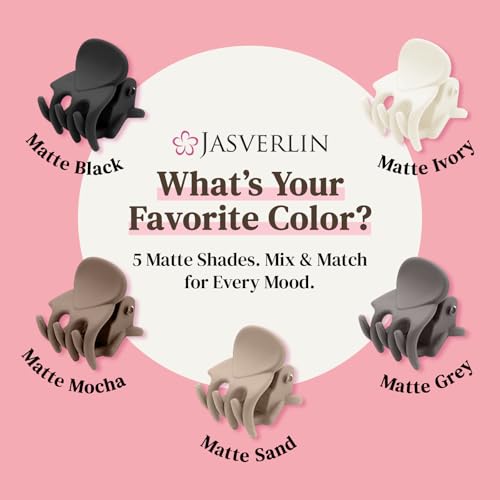50Pcs Matte Mini Hair Claw Clips, Small Cute Tiny Clips for Thin Short Curly Hair Women Girls Toddlers, Braids & Buns Accessories (Neutral Colors)