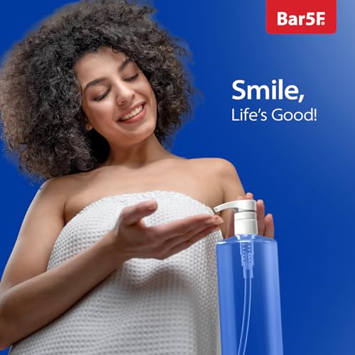 Bar5F Pump Bottle (2-Pack 32-Ounce 1-Liter) Empty for Shampoo Conditioner Body Wash Lotion BPA-Free Crystal-Clear