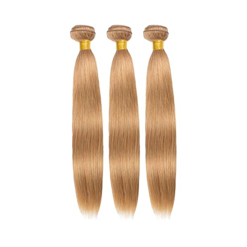 #27 Honey Blonde Bundles Human Hair Straight Bundles 22 24 26 Inch Unprocessed Brazilian Virgin Hair Weave Blonde Human Hair Extensions 3 Bundle 50 Grams Per Bundle For Woman
