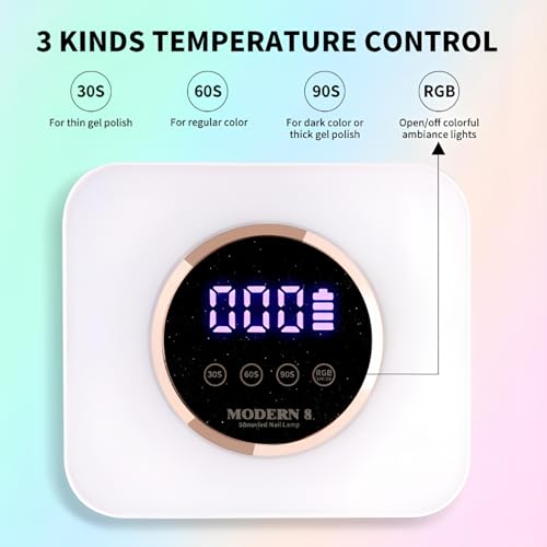 UV Nail Lamp, UV Light for Gel Nails, Cordles Rechargeable LED Nail Lamp with 3 Timer Setting, Touch Control & Auto Sensor, Fast Nail Light Curing Lamp for Salon & Home