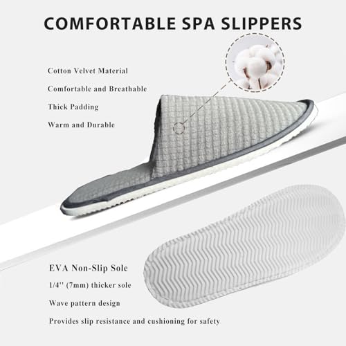 Anmerl 10 Pairs Disposable Hotel Slippers - Bulk Guest House Shoes for Spa, Wedding, Travel, Universal Size, Non-Slip, Washable with Individual Packaged