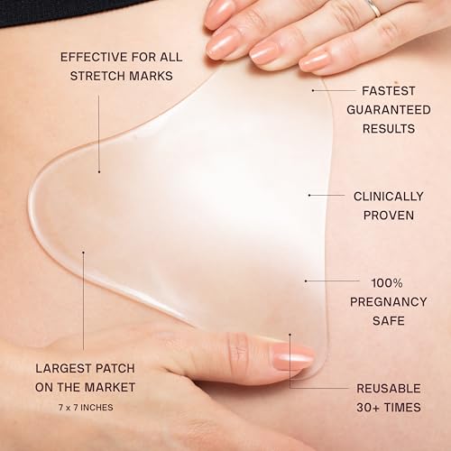 Dermaclara Large Body Patch - Pregnancy Stretch Mark Prevention & Removal, C Section Cover Up Belly Scar Sheet, Maternity Skincare, Mom to Be Silicone Gel Sheet, Reusable up to 30 Times - 1 Patch