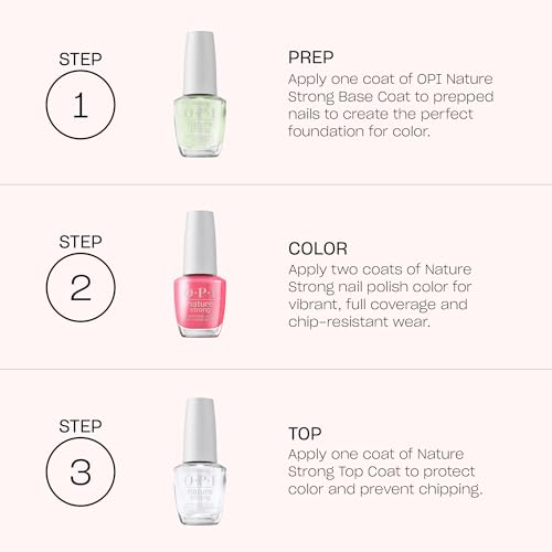 OPI Nature Strong Natural Origin 3-Step System | Botanical Base Coat, Top Coat, and Various Nail Polish Colors | High Shine + Color Protection | Eco-Friendly, Plant Based, Vegan, & Cruelty Free