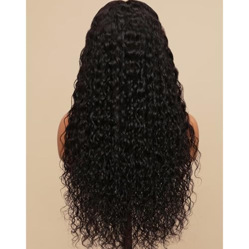 ten chopsticks Curly Human Hair Transparent HD Lace Frontal Deep Wave Wigs 13x4 Lace Front 100% Human Hair Wigs Natural Black Glueless Lace Frontal Wigs 150 Density Pre Plucked Brazilian