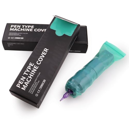 300pcs Tattoo Machine Covers Sealable Type - 2.4¡¿8 Inch Jungle Green Tattoo Pen Covers Machine Bags Sleeves for Cartridge Tattoo Machine - Professional Tattoo Supplies & Accessories