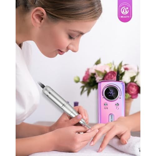 CozyZen Cordless Nail Drill Professional: 45000 RPM Rechargeable Electric Nail File Kit, Portable & Low Noise for Acrylic, Gel Nails, Manicure & Pedicure - Salon & Home Use