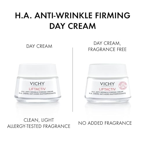 Vichy LiftActiv H.A. Anti-Wrinkle Firming Cream, Anti Aging Face Cream With Vitamin C & Hyaluronic Acid, Smoothing & Firming For Wrinkles, Visibly Plumps Skin & Improves Radiance