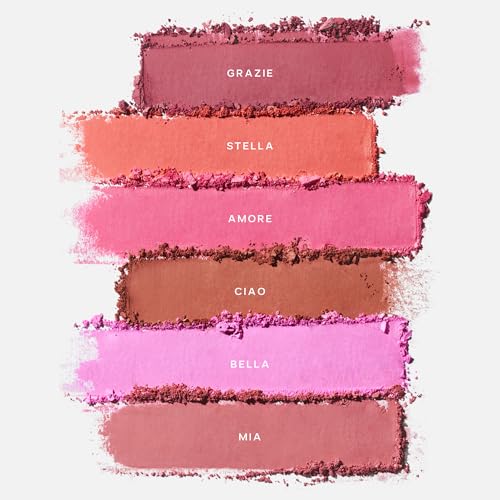 Saie SuperSuede Baked Blush - Talc-Free Powder Blush for All Day Wear - Enriched with Plant-Derived Squalane + Glycerin to Help Moisturize Dry Skin - Mia (0.1 Ounce)
