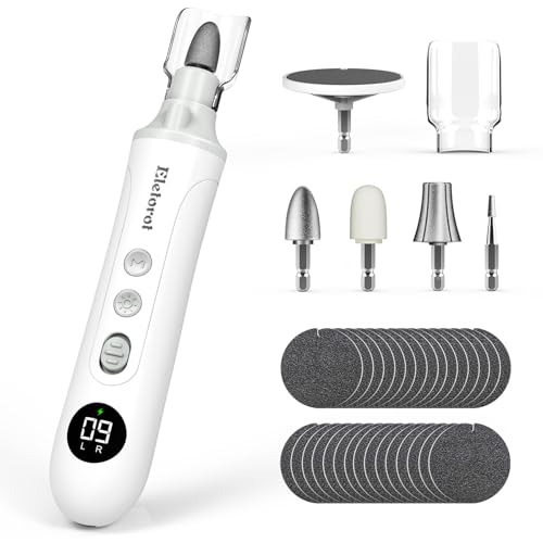 Eletorot Electric Nail File Set for Seniors, 5 in 1 Toenail Grinder Kit for Thick Nails, Professional Manicure and Pedicure Kit, Cordless Pedicure Tools for feet, 9 Speeds Nail Drill Machine