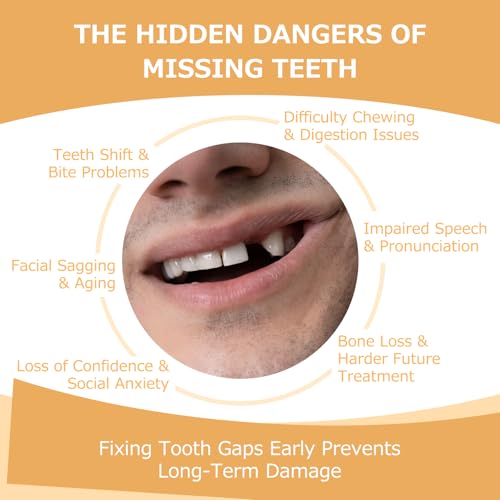 Partial Dentures - Dentures for Missing Teeth & Gaps - Lightweight & Unbreakable Replacement Teeth for Men & Women (2 Teeth)