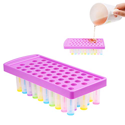 Kare & Kind Lip Balm Crafting Kit - Filling Tray and Spatula - 50 Empty Tubes with Caps (10x5 Colors) - 3/16 Oz (5.5 ml) - 50 Writeable and 50 Printed Stickers - DIY Kit