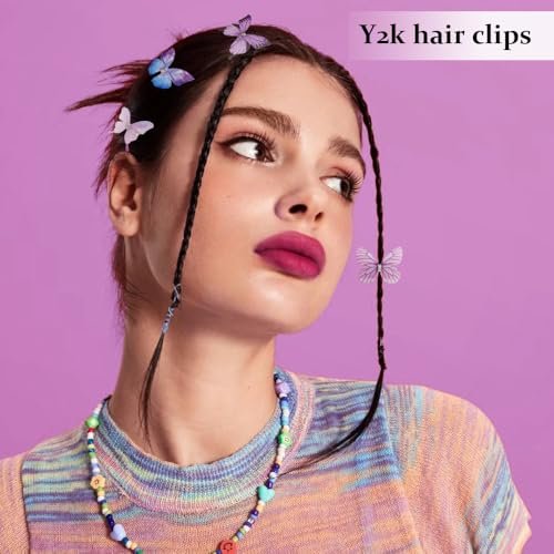 TODDER 20PCS Purple Butterfly Hair Clips for Women and Girls Y2k Fairy Hair Accessories Cute Mini Butterfly Hair Clips for Themed Party, Prom,Birthday, Wedding and Back to School