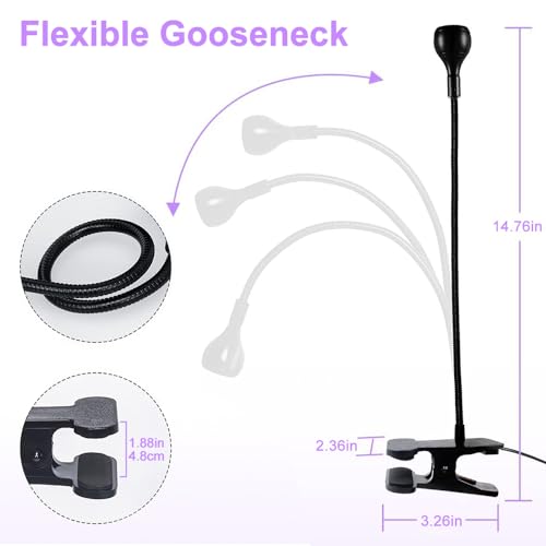 USB 3W LED UV Ultraviolet Phone Glue Curing Lamp,UV Led Nail Lamp for Gel Nails,Portable Clamp Flexible Desk Lamps for Mobile Repair,Plug and Play Purple
